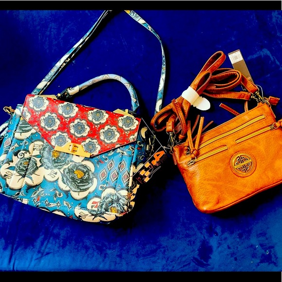 NWT & Like New ALDO Boho handbag purse bag LOT FLORAL RETRO BROWN - Picture 1 of 11